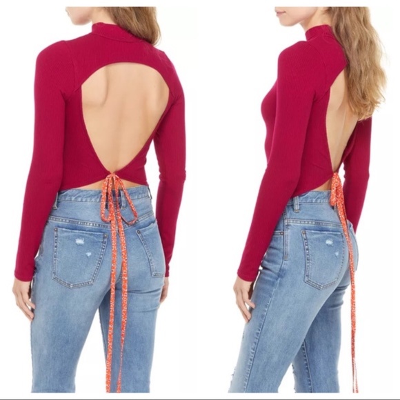 FREE PEOPLE BOHO CROP TOP OPEN TIE BACK CROPPED TEE FESTIVAL SUMMER T-SHIRT A3C - Picture 9 of 16